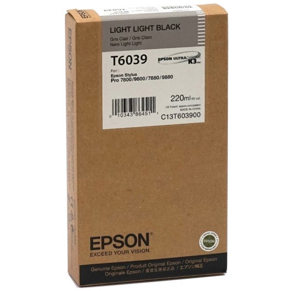Струйный картридж Epson T6039 (C13T603900) Light Light Black