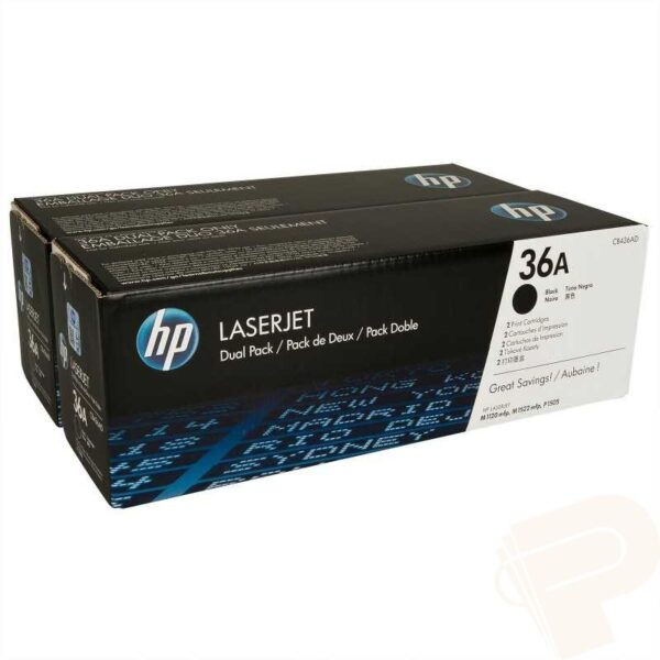 Двойная упаковка лазерный картридж Hewlett Packard CB436AF (HP 36A) Black