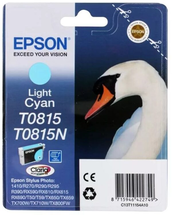 Картридж струйный Epson C13T11154A10 Light Cyan T0815