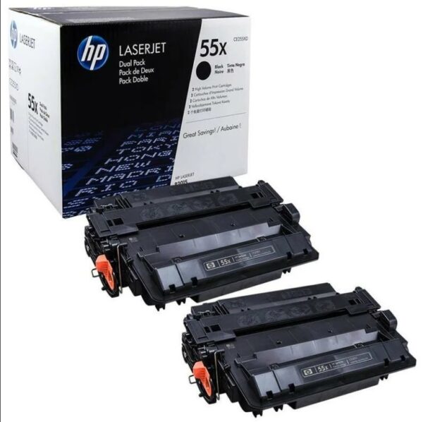 Двойная упаковка лазерный картридж повышенной емкости Hewlett Packard CE255XD (HP 55X) Black