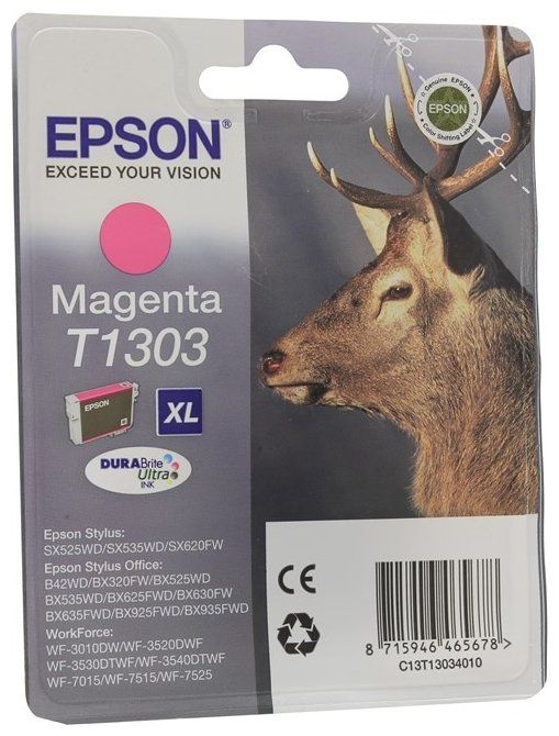 Струйный картридж Epson T1303 Magenta (C13T13034012) уценка