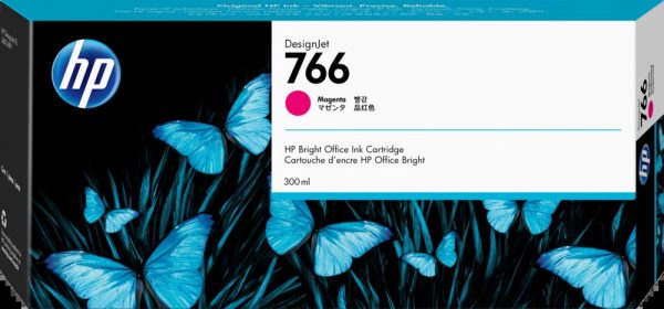 Картридж струйный HP P2V90A 766, для DesignJet XL, 300мл, 1шт., пурпурный